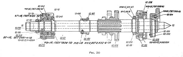 Креслення шпинделя токарно-гвинторізного верстата 1К62